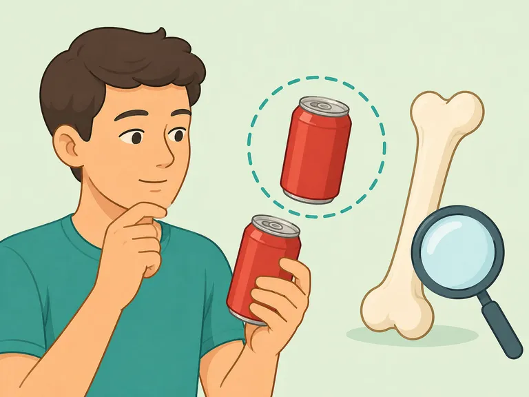 Person checking a daily soda habit without panic.