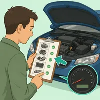 Illustration of a buyer comparing long-lasting engine options with a checklist beside an open car hood.