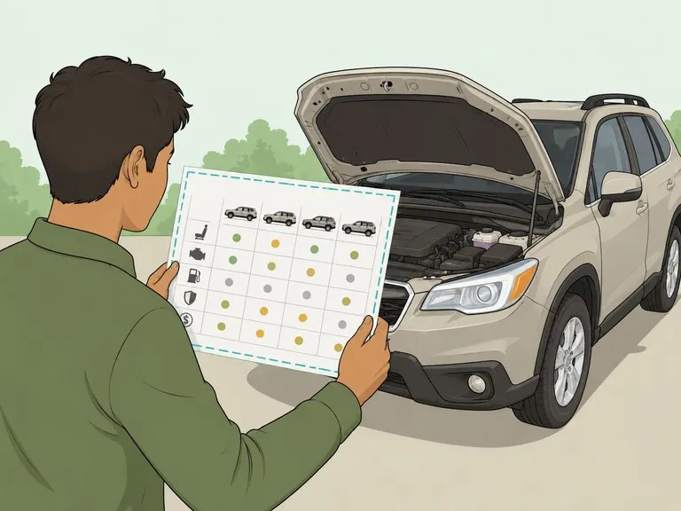 A person choosing vehicle models supported by high-mileage data.