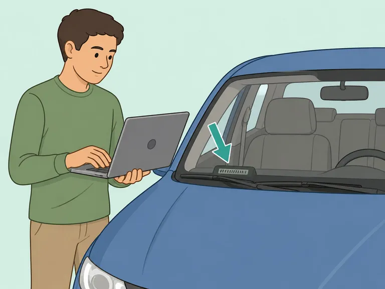 A person checking a vehicle VIN for recalls before buying.