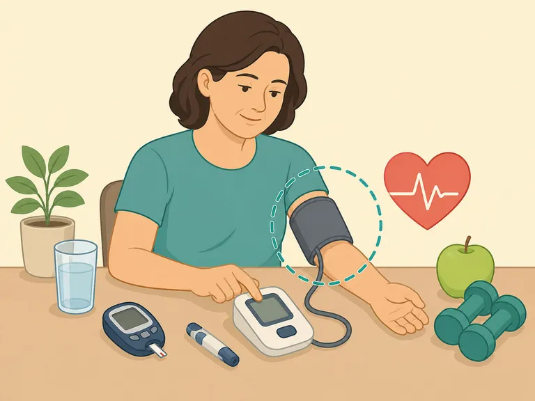 Adult tracking blood pressure and heart health risks.