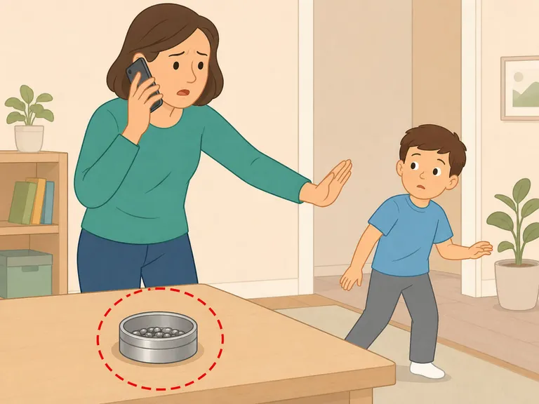 Adult seeking help after a possible swallowed magnet.
